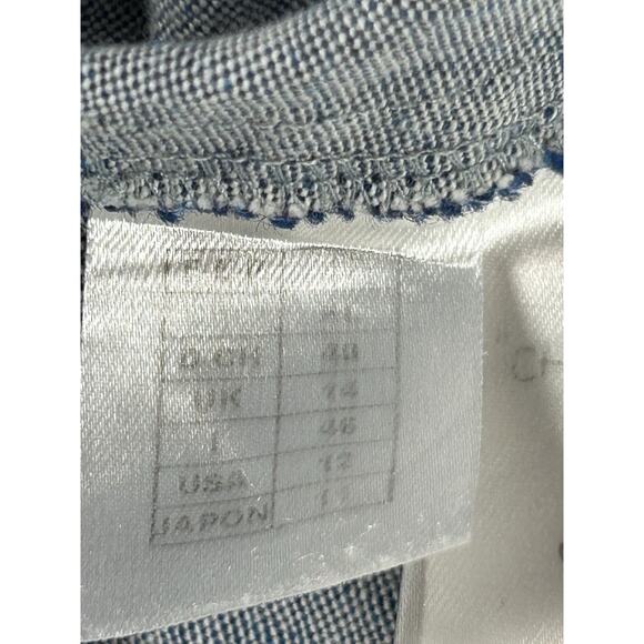 Chemins Blancs Sz 12 heavy chambray womens skirt side zip detail Stockholm Style - Picture 6 of 6